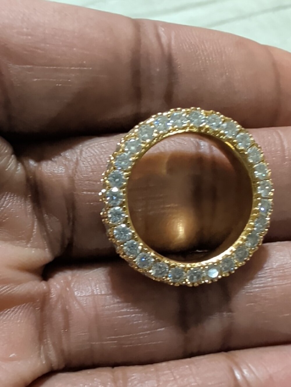 Gold Moissanite Pavé Eternity Ring - Women Jewelry - Picture 3 of 5